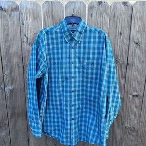 Men’s striped button up western shirt